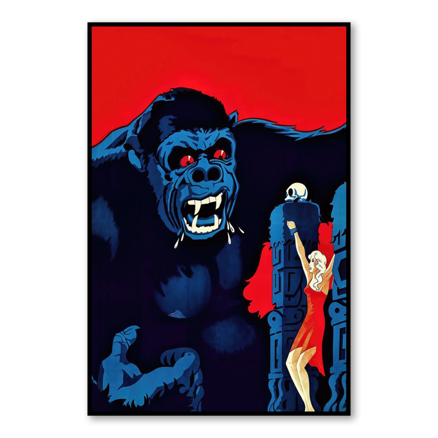 1933 King Kong Movie Poster – Vintage Classic Wall Art close-up of full artwork
