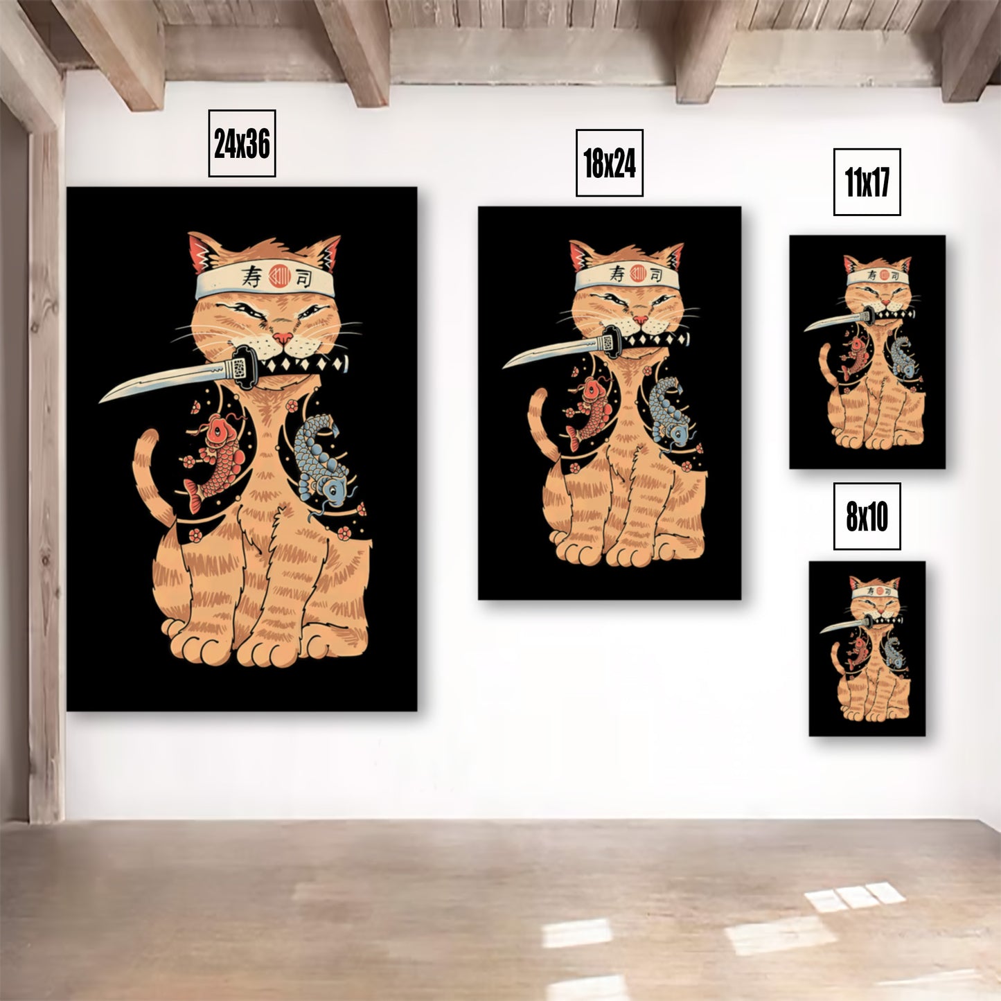 JapNinjaCatPosterListingImage-MultiUpVarSizeRoom