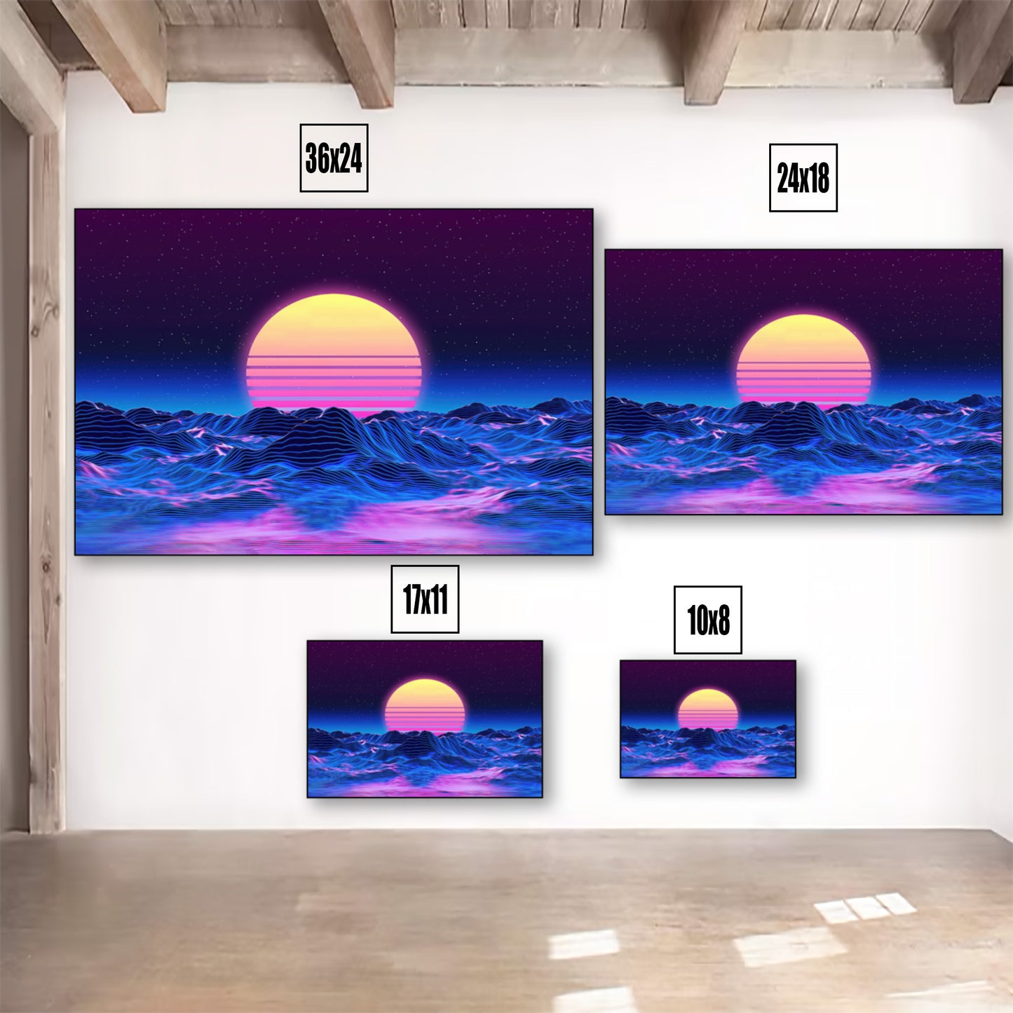 3DVaporwavePosterListingImage-MultiUpVarSizeRoom