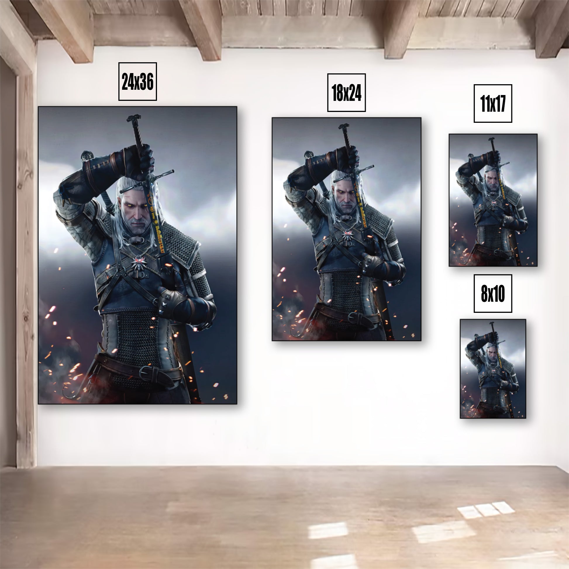WitcherGeraltSwordPullPosterListingImage-MultiUpVarSizeRoom